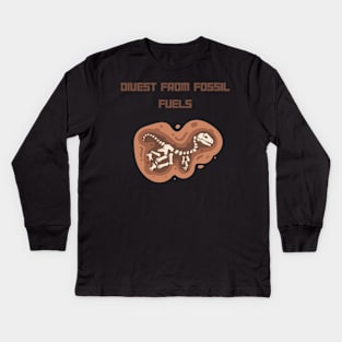 Divest from fossil fuel Kids Long Sleeve T-Shirt